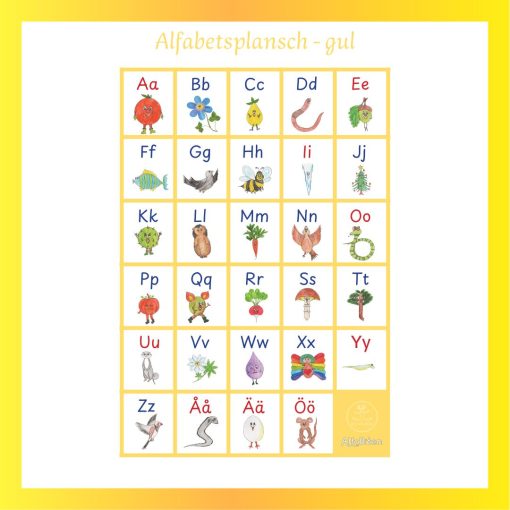 Alfabetsplansch A3 - gul