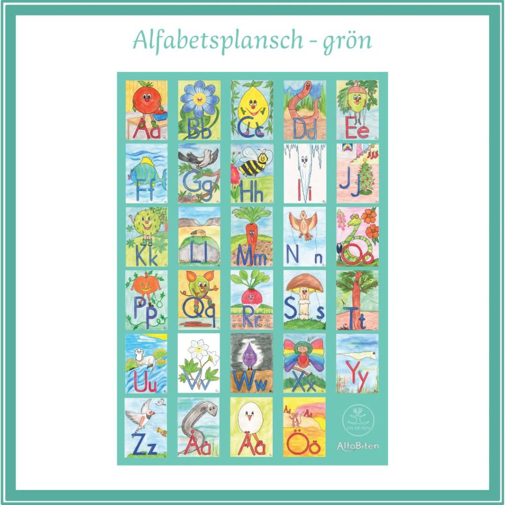 Alfabetsplansch A3 – grön
