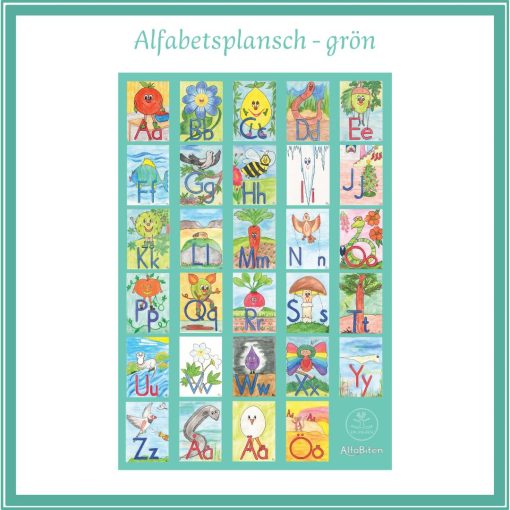 Alfabetsplansch A3 - grön