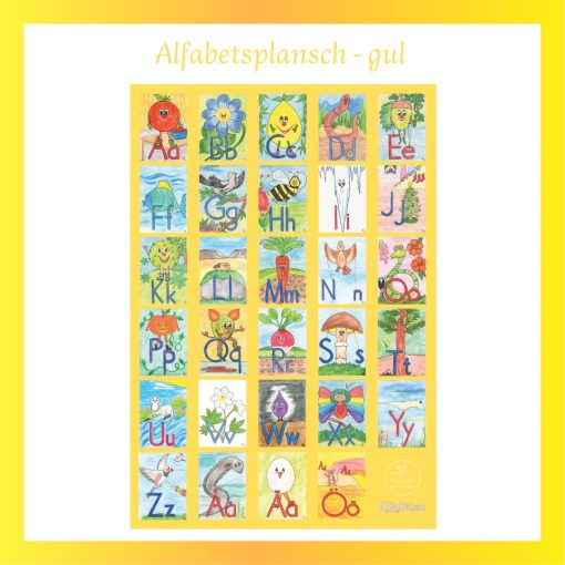 Alfabetsplansch A3 - gul