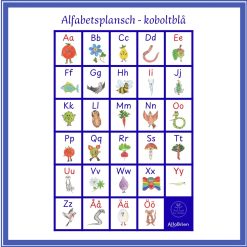 Alfabetsplansch A3 - koboltblå