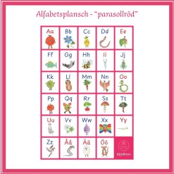 Alfabetsplansch A3 - "parasollröd"