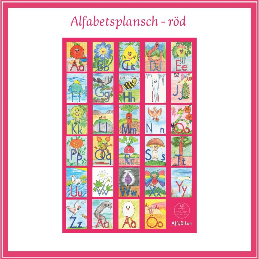 Alfabetsplansch A3 – röd