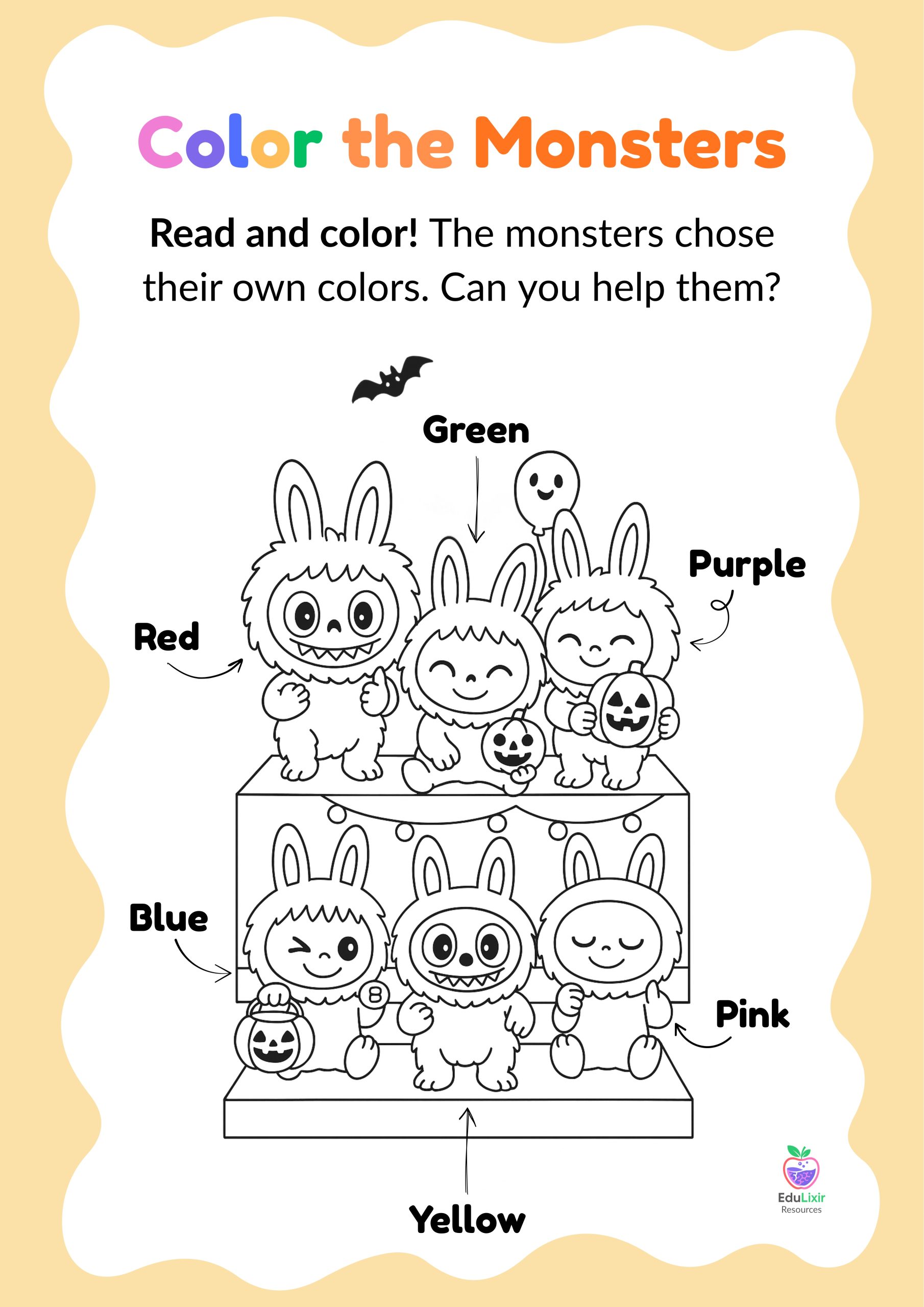 Color the Monsters – Ett roligt engelskmaterial för åk 1! ✨