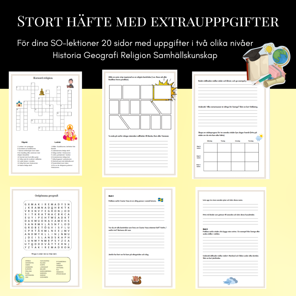 Stort häfte extrauppgifter SO