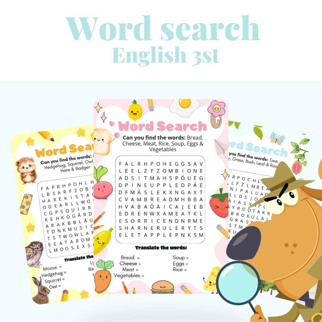 Word search – Engelska 3st