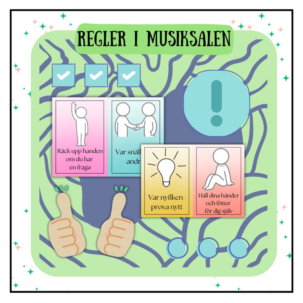 Regler i musiksalen – klassrumsposters