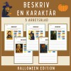 Beskriv en karaktär, 5 arbetsblad, halloween edition