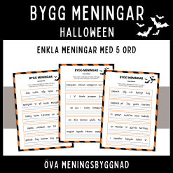 Bygg enkla meningar om halloween med 5 ord
