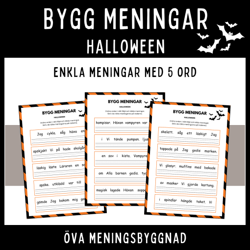 Bygg enkla meningar om halloween med 5 ord