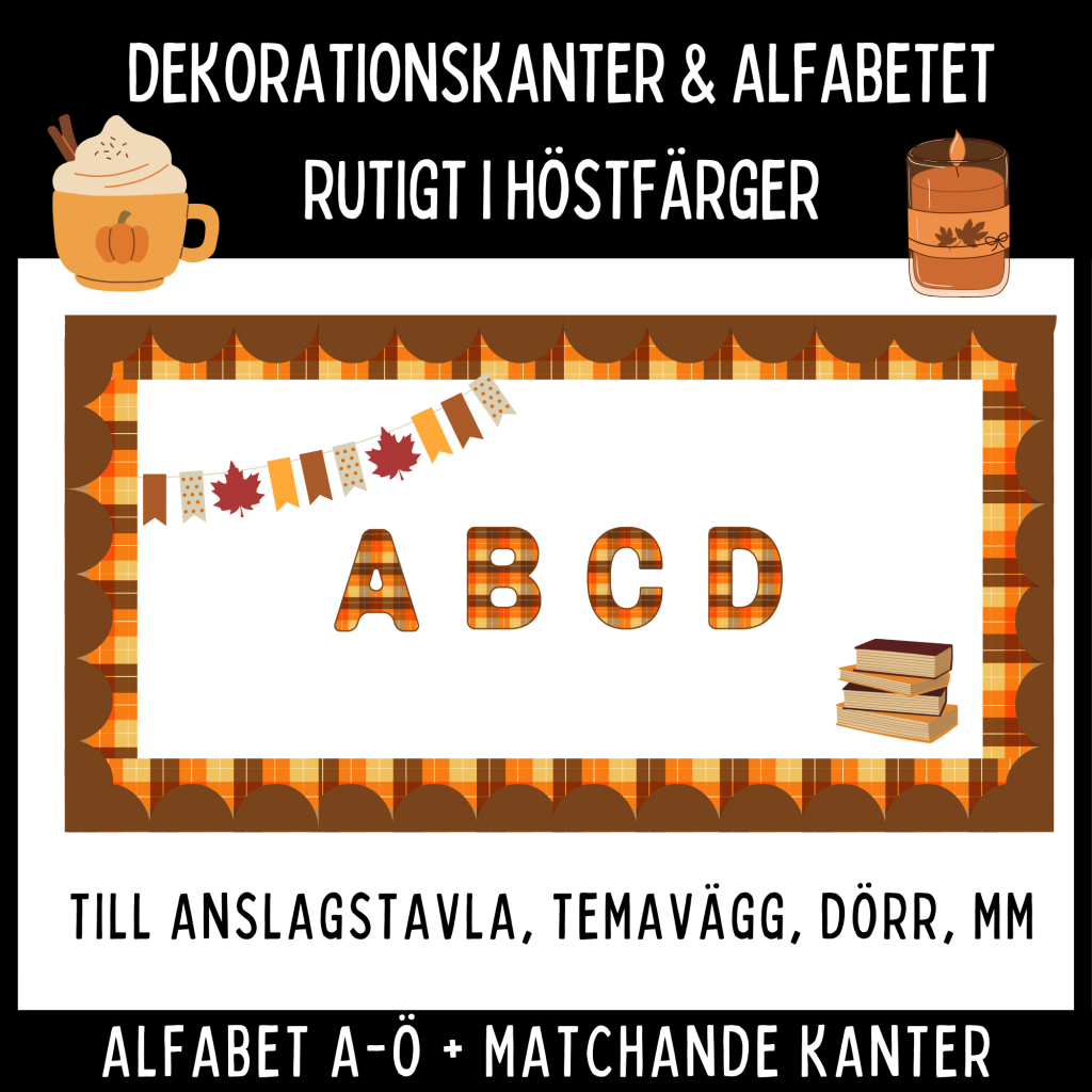 Gör fint med dekorationskanter och alfabet med rutmönster och höstfärger