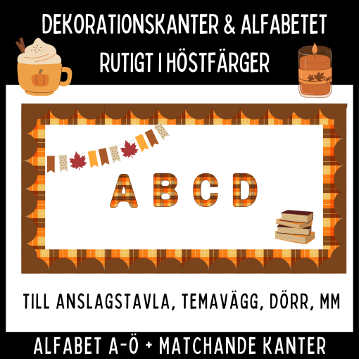 Gör fint med dekorationskanter och alfabet med rutmönster och höstfärger