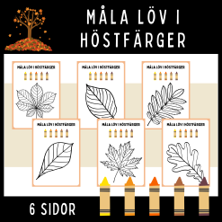 Måla löv i höstfärger