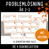 Problemlösning med hösttema för åk 2-3 med de 4 räknesätten, 12 uppgifter + facit
