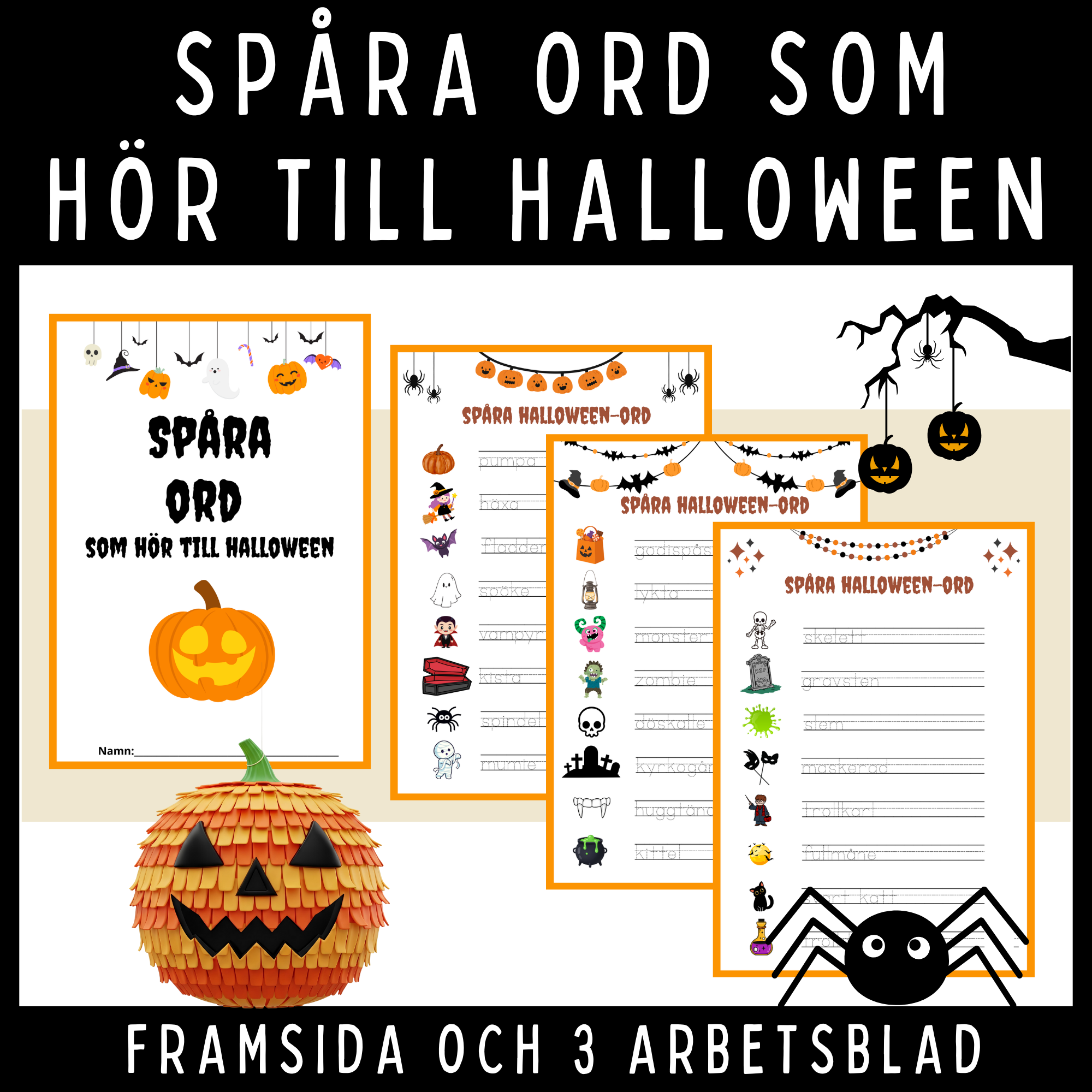 Spåra ord som hör till Halloween