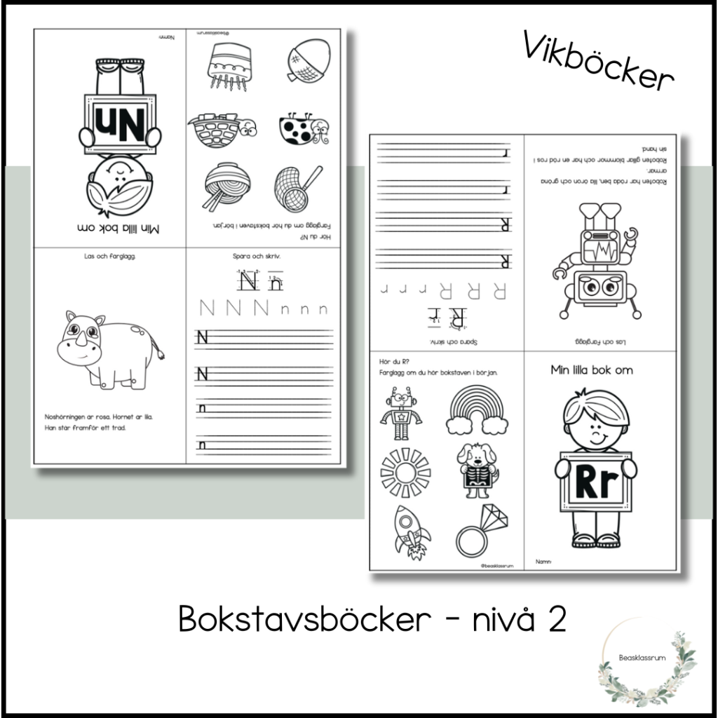 Bokstavsböcker nivå 2 – vikböcker