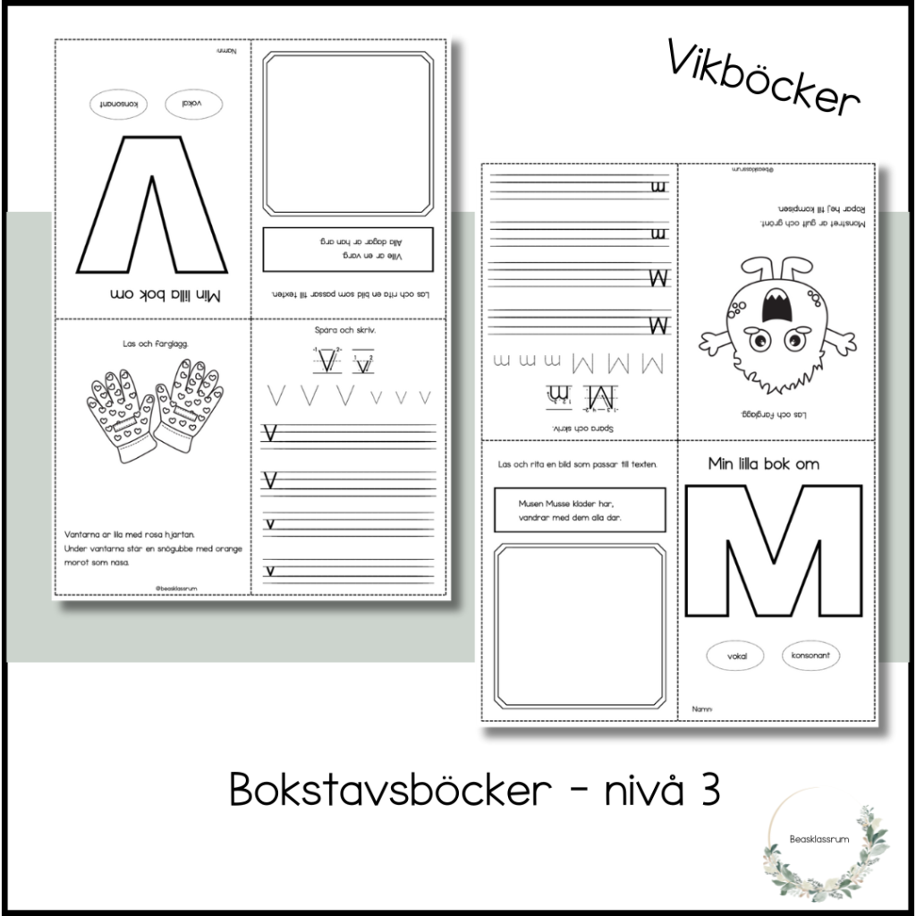Bokstavsböcker nivå 3 – vikböcker