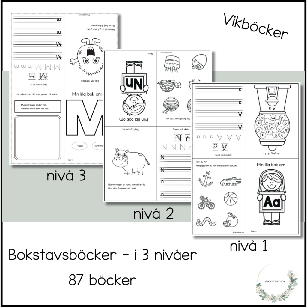 Bokstavsböcker i 3 nivåer