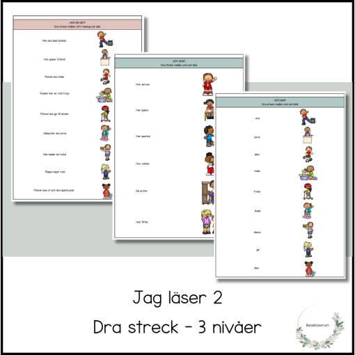 Jag läser - dra streck 2