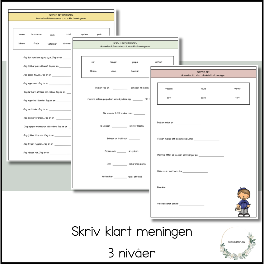 Skriv klart meningen