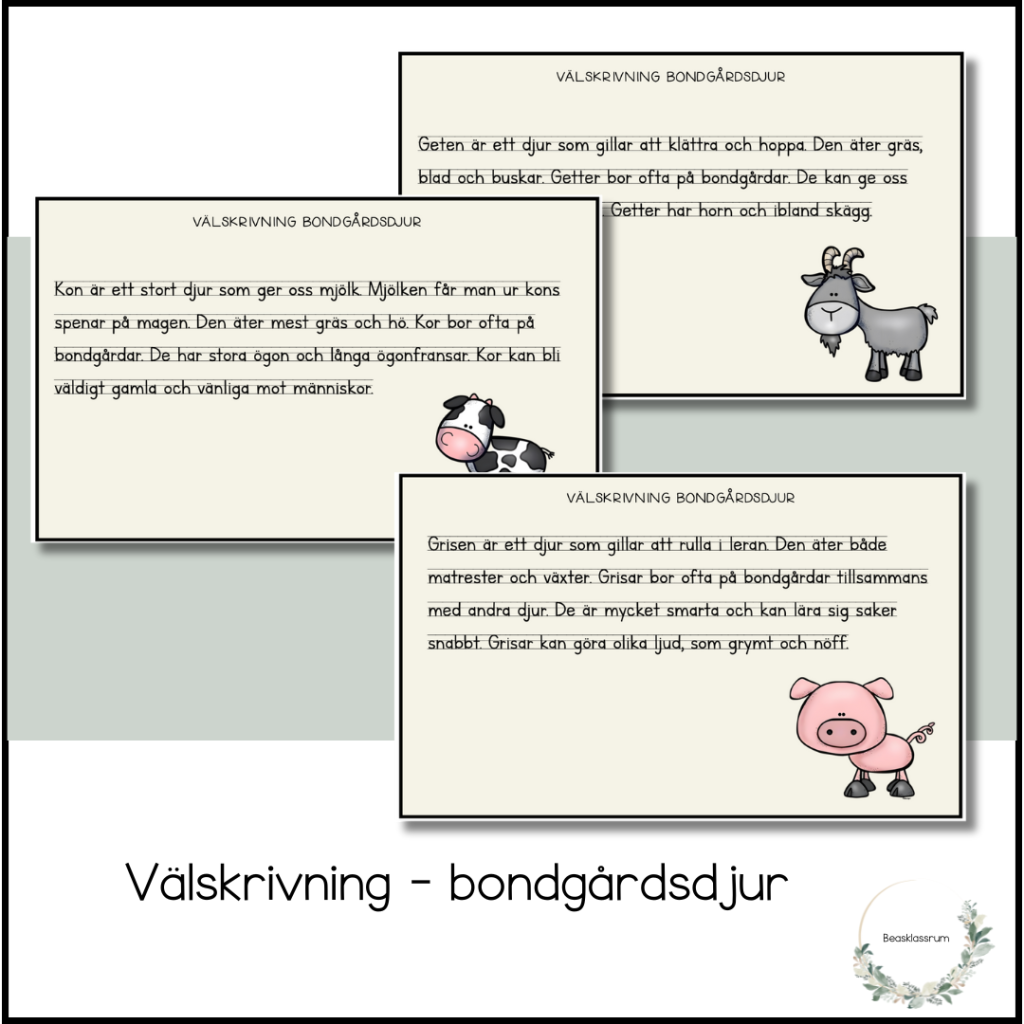 Välskrivning – bondgårdsdjur