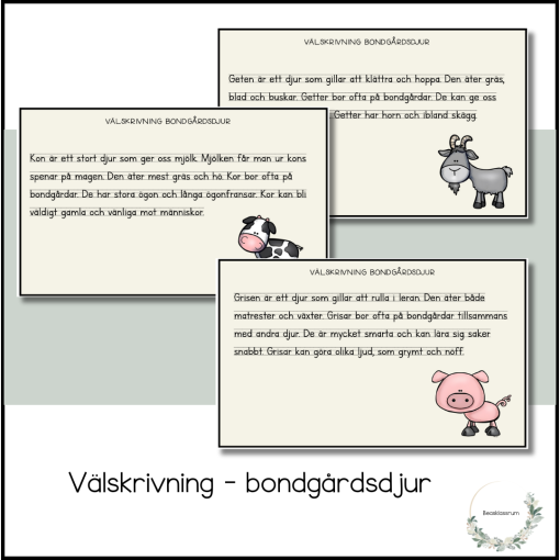 Välskrivning - bondgårdsdjur
