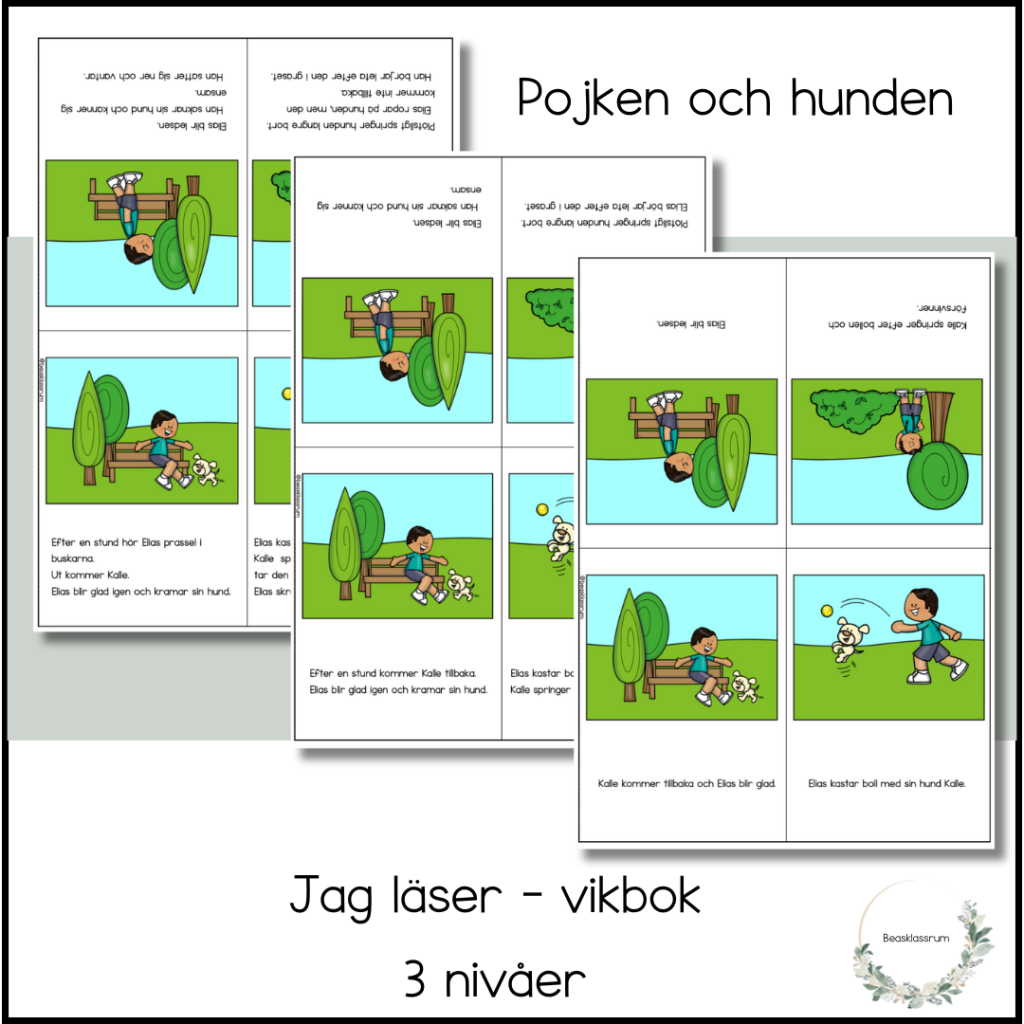 Jag läser – vikbok i 3 nivåer – pojken och hunden