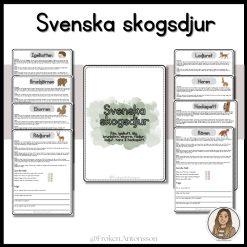Svenska skogsdjur - arbetshäfte med faktatexter