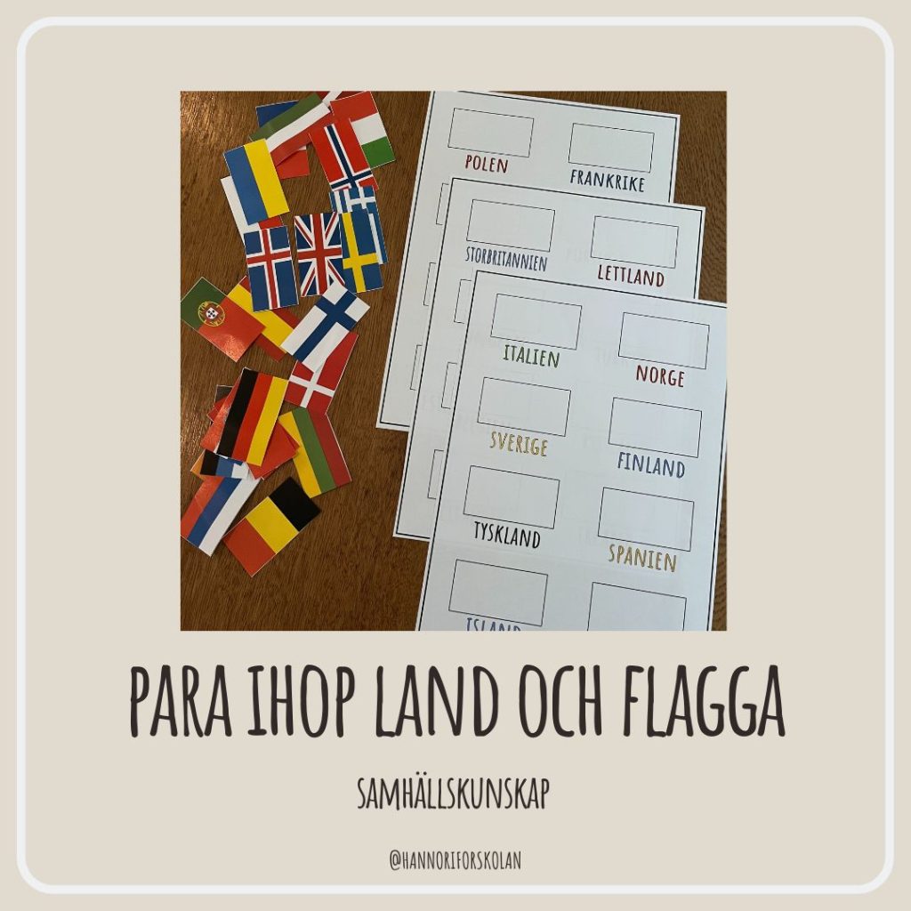 Para ihop land och flagga