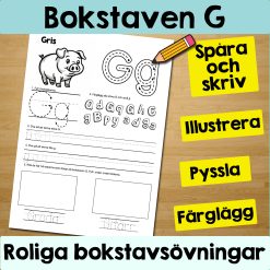 Bokstaven G: Arbetsblad med roliga och varierande övningar