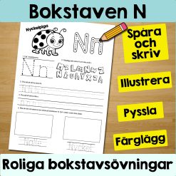 Bokstaven N: Arbetsblad med roliga och varierande övningar