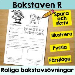 Bokstaven R: Arbetsblad med roliga och varierande övningar