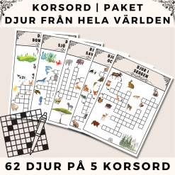 Korsord - Djur [Paket]
