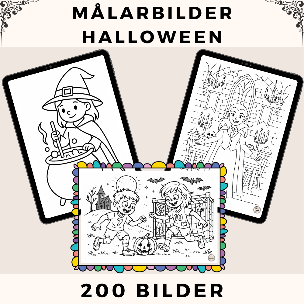 Målarbilder Halloween – Megapaket [200 bilder]