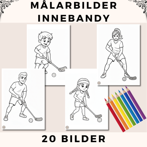 Målarbilder Innebandy