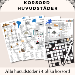 Korsord med alla världens huvudstäder [Paket]