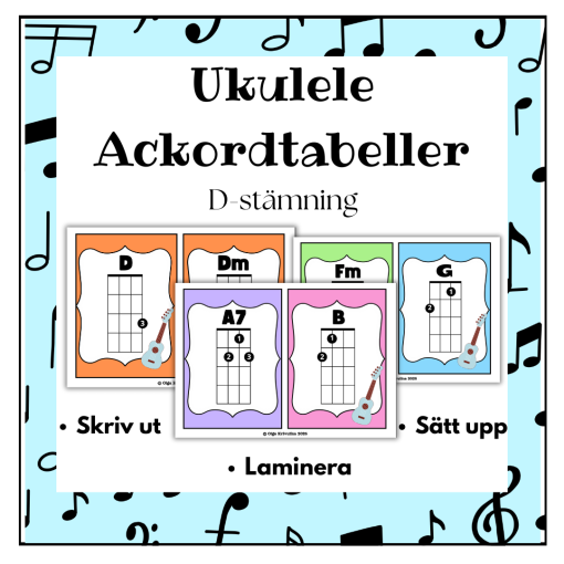 Ukulele Ackordtabeller D-stämning