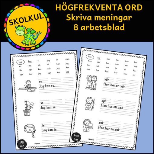 Högfrekventa ord - skriva meningar