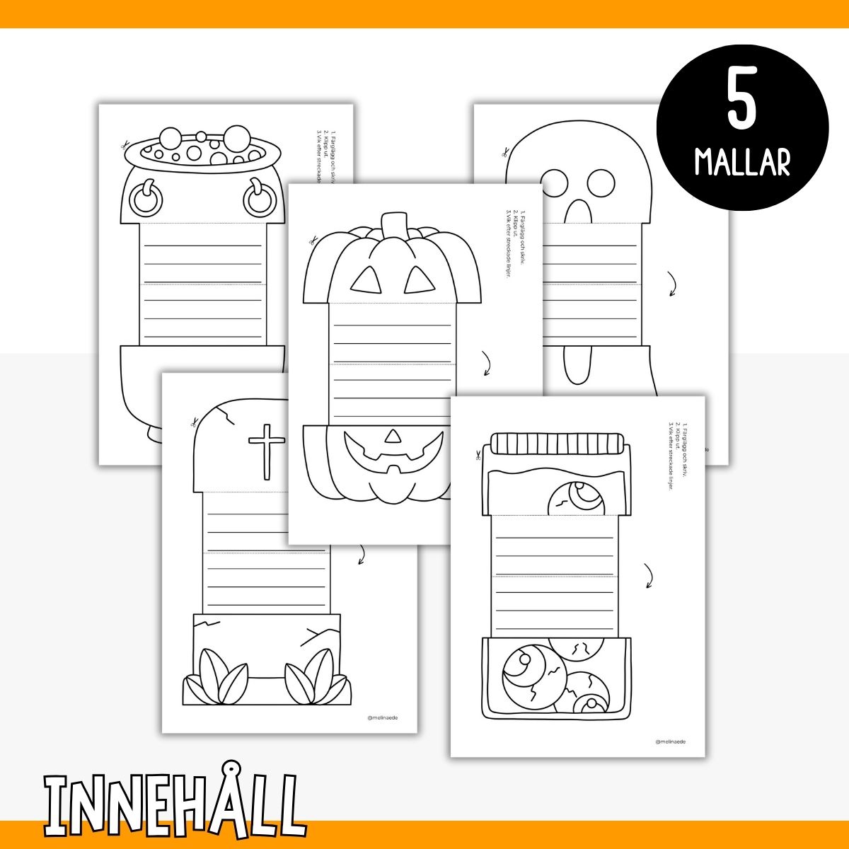 Halloweenpyssel Skrivmallar Teach Academy
