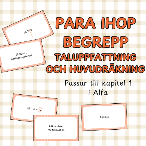 Para ihop begrepp: taluppfattning och huvudräkning
