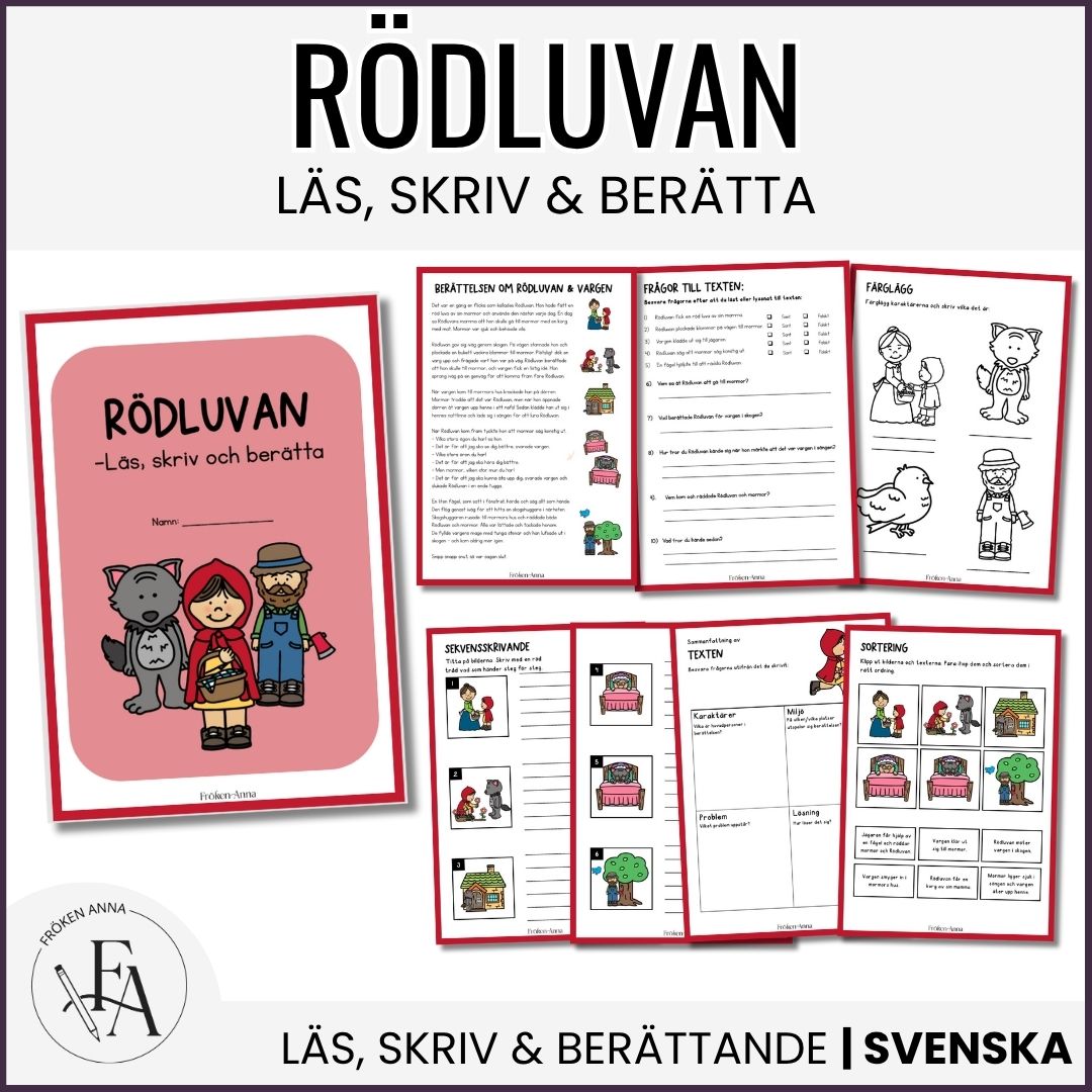 Rödluvan | Arbetshäfte: Läs, skriv och berätta