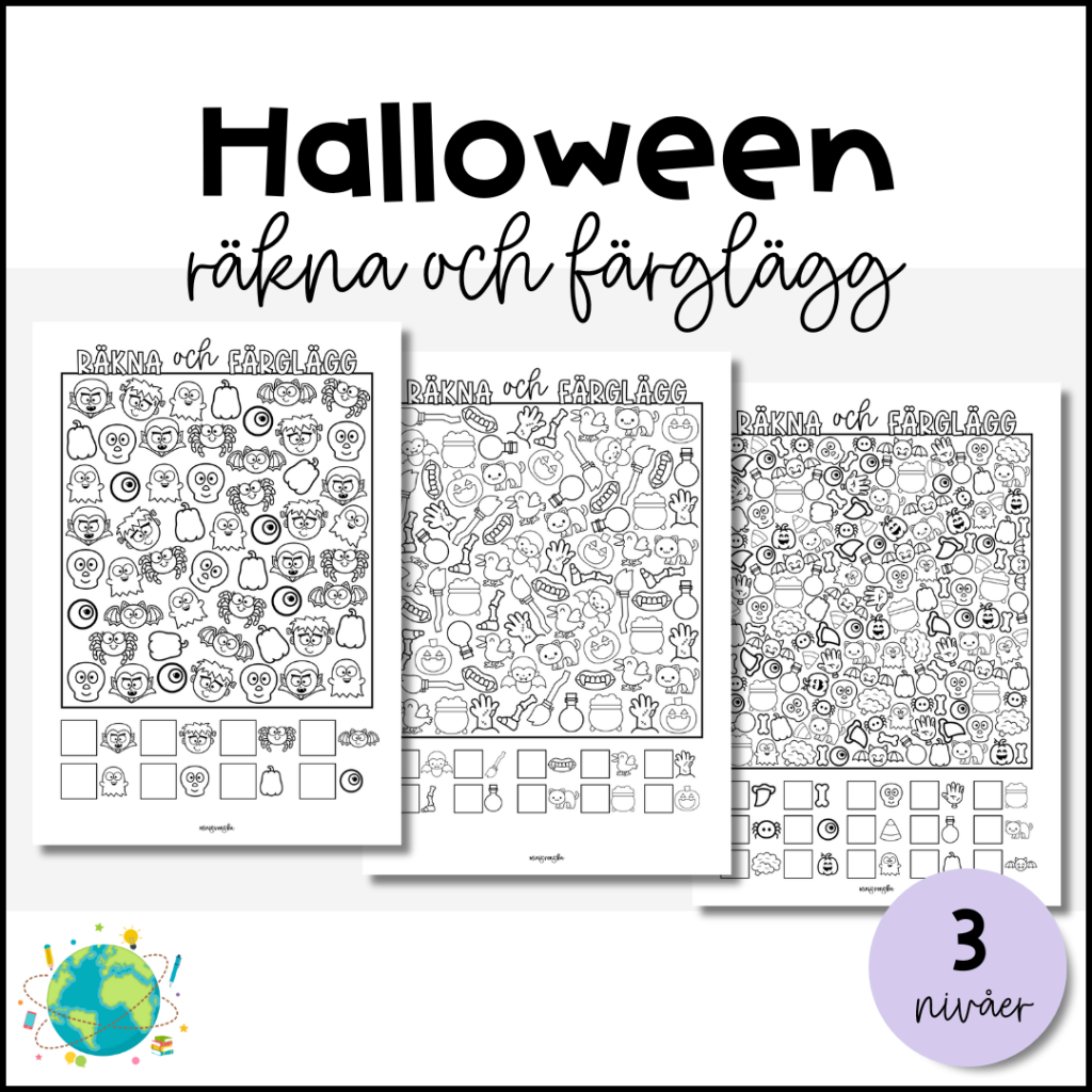 Räkna och färglägg – Halloween