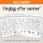 Halloween . Färglägg efter nummer – 15 bilder - bild 1