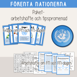 FN-dagen - Förenta Nationerna - Paket - Arbetshäfte och tipspromenad