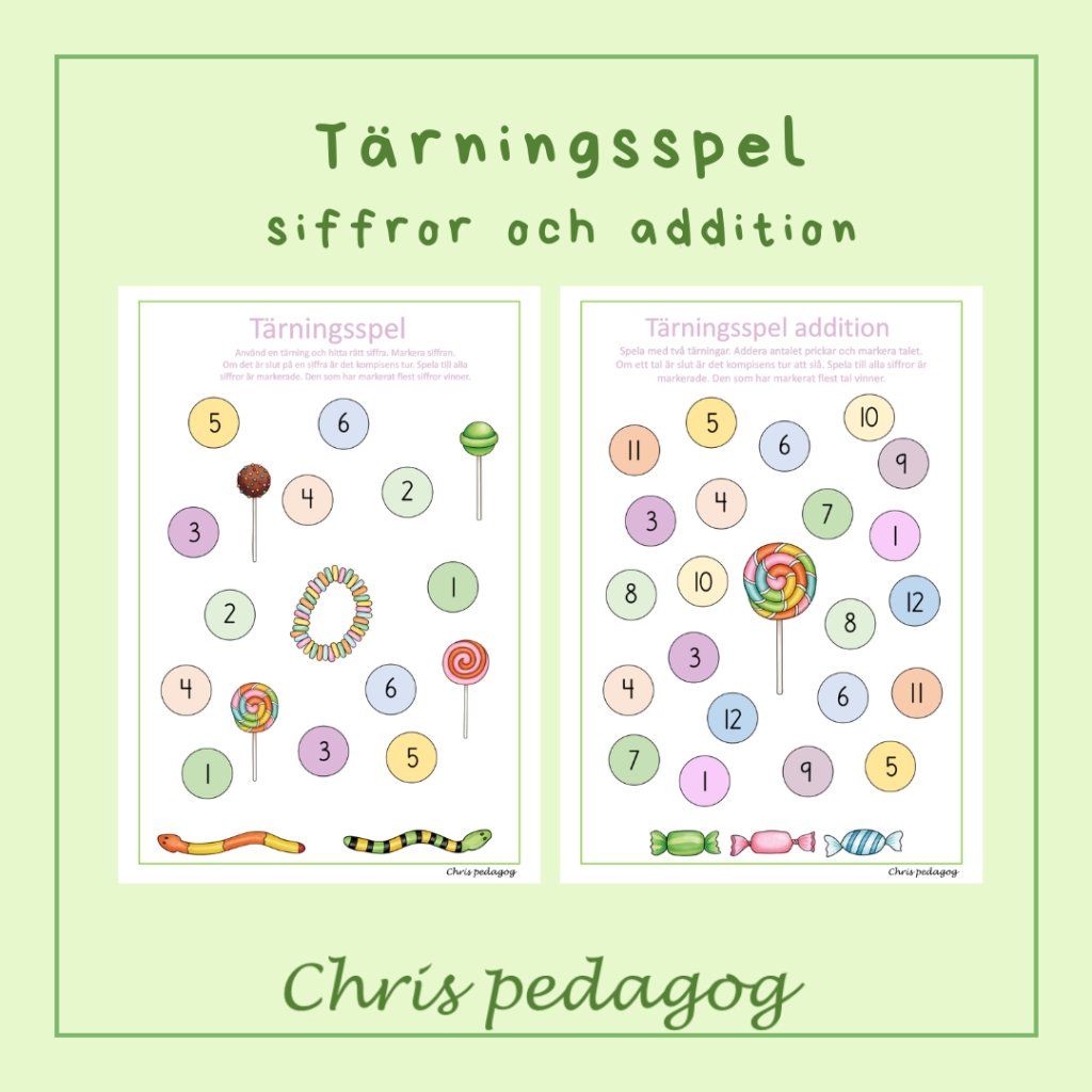 Tärningsspel siffror addition