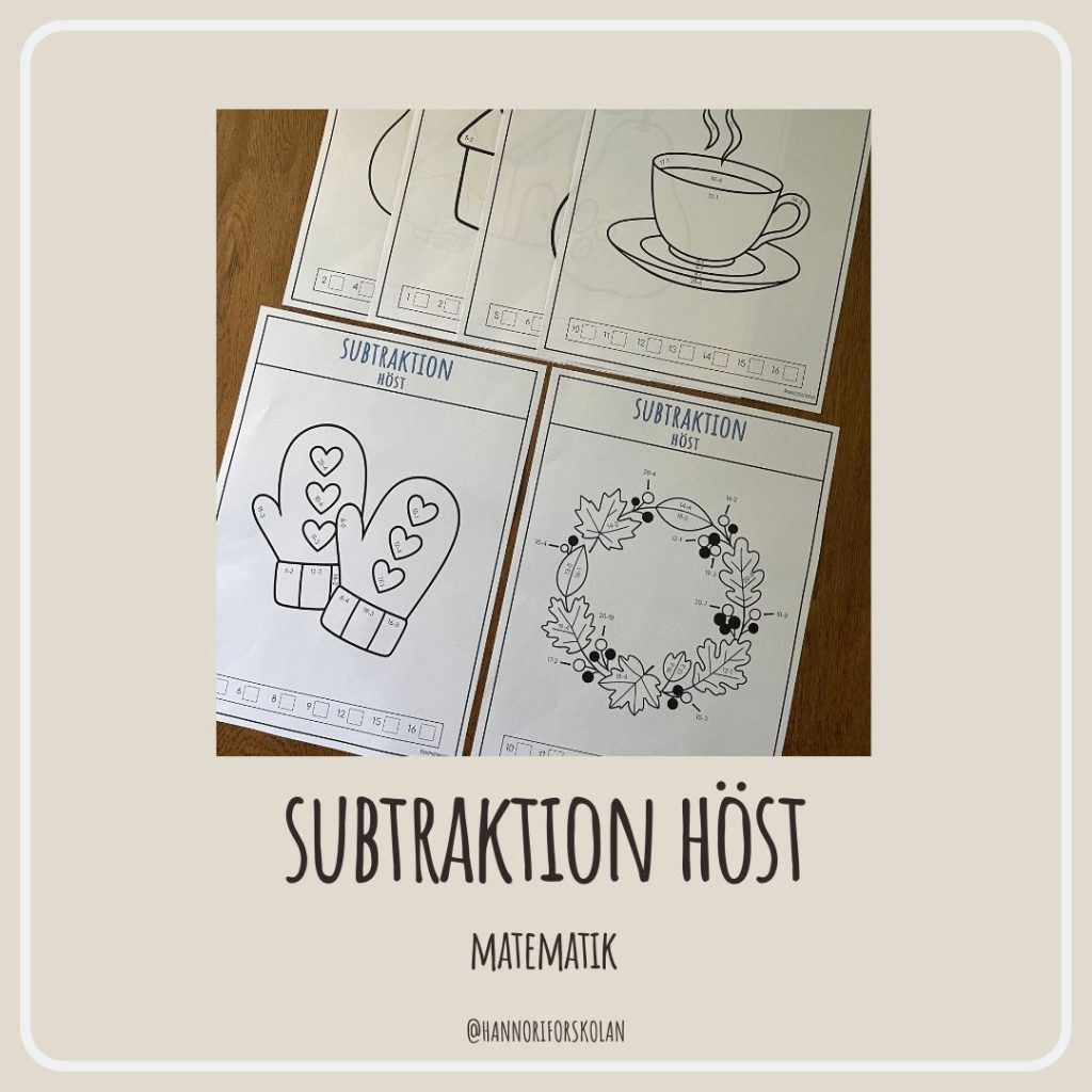 Målarbilder subtraktion höst