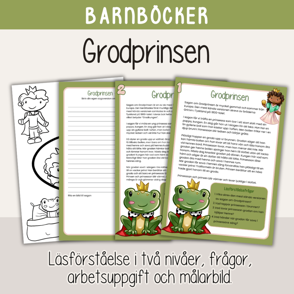 Barnboksveckan – Klassiska sagor – Grodprinsen – Läsförståelse