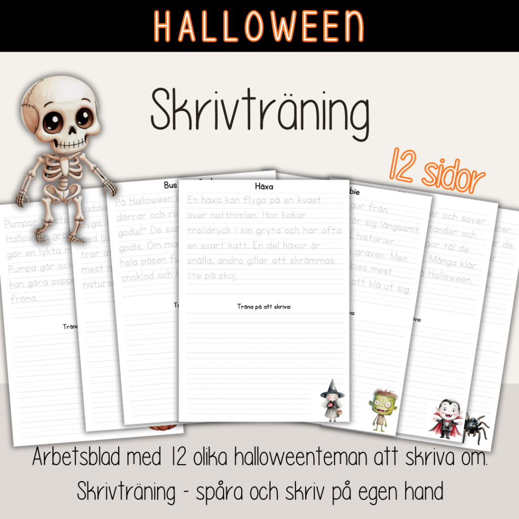 Halloween – Skrivträning med Halloweentema