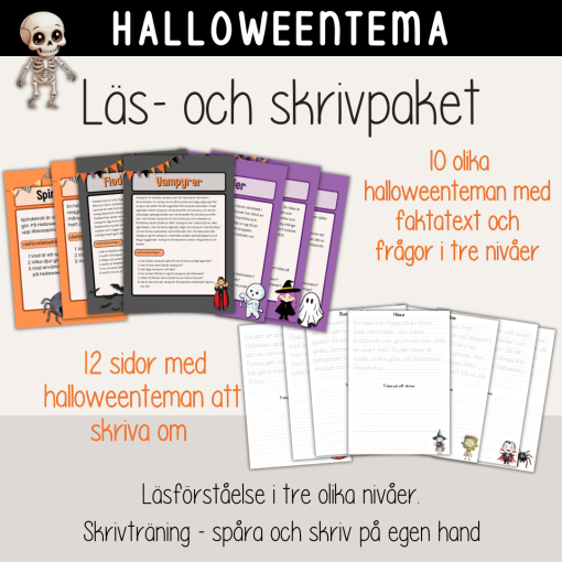 Halloween - Läs- och skrivpaket med Halloweentema
