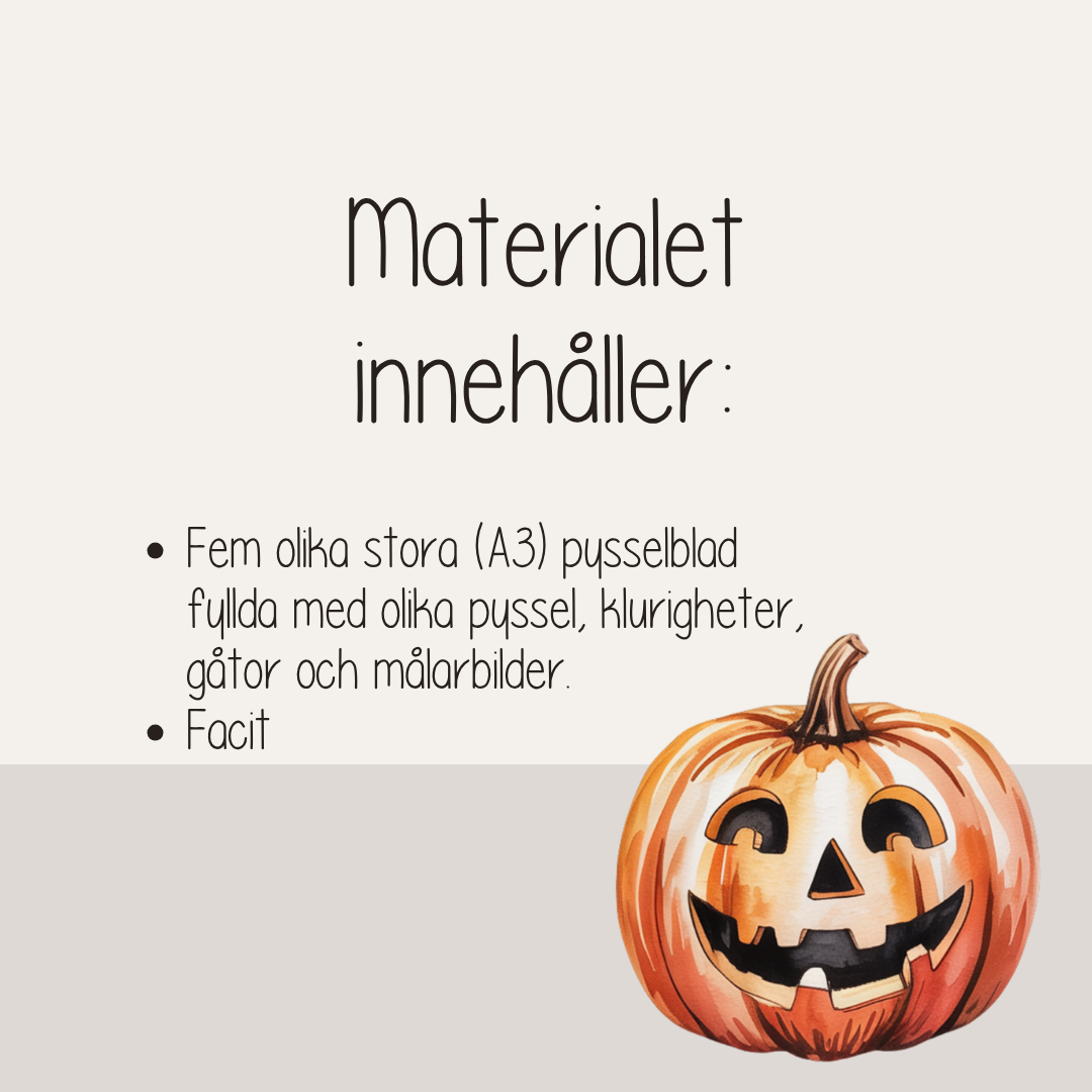 Halloween - Stora pysselblad A3 - Fem olika